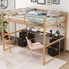 Whisen Full Size Metal Loft Bed with Desk, Drawers and Bedside Tray - 3 of 4