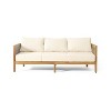 Christopher Knight Home Crowne Outdoor 76.5" Acacia Wood and Wicker 3 Seater Sofa with Cushions, Teak/Beige - 2 of 4