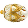 Miss Christmas 4.5 Inch Small White And Gold Faberge Egg Christmas Tree Ornament , Christmas Decor Easter Retro Style (1PC) - 4 of 4