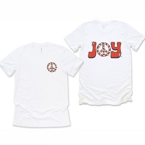 Simply Sage Market Women's Joy Peace Sign Front and Back Short Sleeve Graphic Tee - 1 of 4