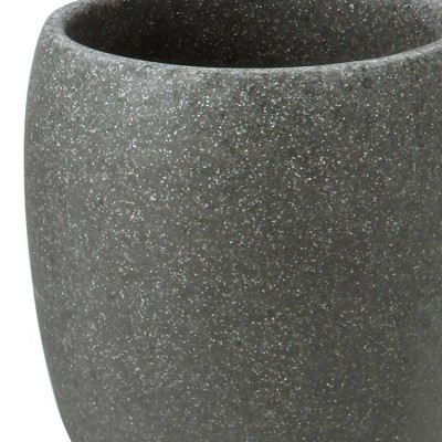 Charcoal Gray Resin Stone-Like Bathroom Tumbler