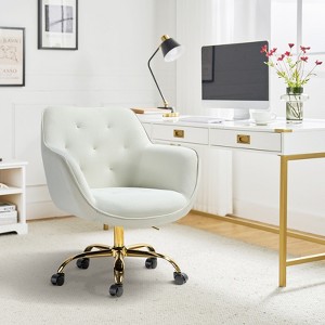 Dania Home Task Chair Velvet Upholstere Swivel Office Chair | Karat Home - 1 of 4