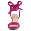 Allegra K Women's Back to College Open Toe Ankle Tie Back Block Heels Sandals - 2 of 4