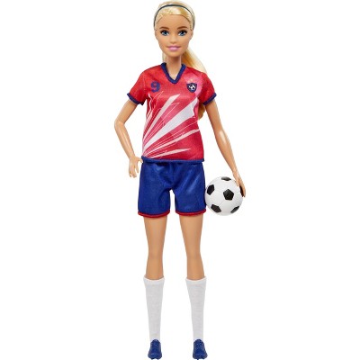 Barbie Soccer Doll - Red #9 Uniform