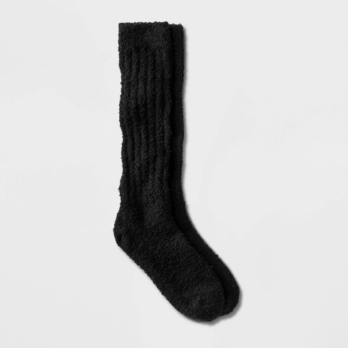 Women's Cozy Slouch Crew Socks - Universal Thread™ Black 4-10 : Target