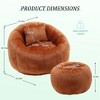 CAVINAS Chenille Bean Bag Chair with Ottoman,Lounge Chair Indoor with Pillow,Gaming Bean Bag Chairs for Adults,Bean Bag Couch for Living Room - 3 of 4