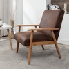 TiramisuBest Set of 2 Upholstered Teddy Faux Fur Dining Chairs with Adjustable Legs and Armrests, Comfortable Accent Chairs (Light Brown) - 4 of 4