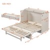 Queen/Full Size Wooden Murphy Bed Wall Bed Frame with A Large Drawer, USB Ports and Charging Outlets 4S -ModernLuxe - 4 of 4