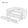 Twin Size Upholstered Daybed with Trundle for Guest Room, Small Bedroom, Study Room - 4 of 4