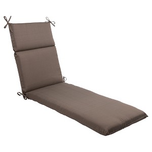 Outdoor Chaise Lounge Cushion - Taupe Forsyth Solid - Pillow Perfect, Brown