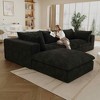 MAYEERTY 118.2" Cloud Sofa Black - 118.2", Corduroy, Double-Layer, No Assembly, DIY for Bedroom - 3 of 4
