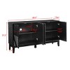 60.5'' Fluted Sideboard Buffet Cabinet with Geometric Doors, Farmhouse Decorative Storage Cabinet or TV Stand for Dining Room-Maison Boucle - 4 of 4