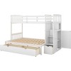 Streamdale Twin over Full/Twin Bunk Bed, Convertible Bottom Bed, Storage Shelves and Drawers, White - 4 of 4