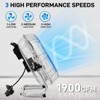 Winado 12-inch 3-Speed 3183 CFM High Velocity Heavy Duty Metal Floor Fan with Handle - 3 of 4