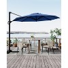 10FT Sepia Cantilever Umbrella with Base Round Top Patio Umbrella Sun Shade Windproof Offset Umbrella with 360-Degree Rotation - 4 of 4