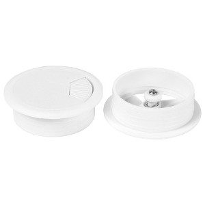 Unique Bargains Desk Plastic Cable Hole Cover Grommet White 4Pcs - 1 of 4