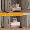 Garvee Stylish Cat Litter Box Enclosure with 3 Shelves – Easy Clean Surface, MDF & Iron, 150 lbs Capacity - 2 of 4