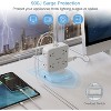Power Strip Tower Surge Protector, 8 AC Outlets with 3 USB (1 USB C), 5 FT Flat Plug Extension Cord with 900 Joules Protection, Desk Charging Station - 4 of 4