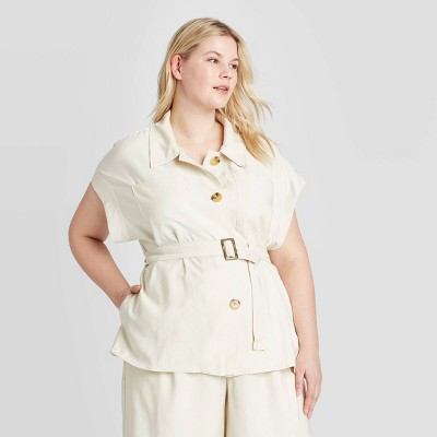 women's plus size white jacket