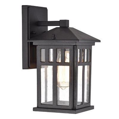 Chloe Lighting Jesse Transitional 1 Light Textured Black Outdoor Wall Sconce 12" Height