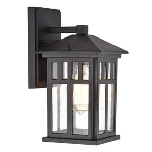 Chloe Lighting Jesse Transitional 1 Light Textured Black Outdoor Wall Sconce 12" Height - 1 of 4