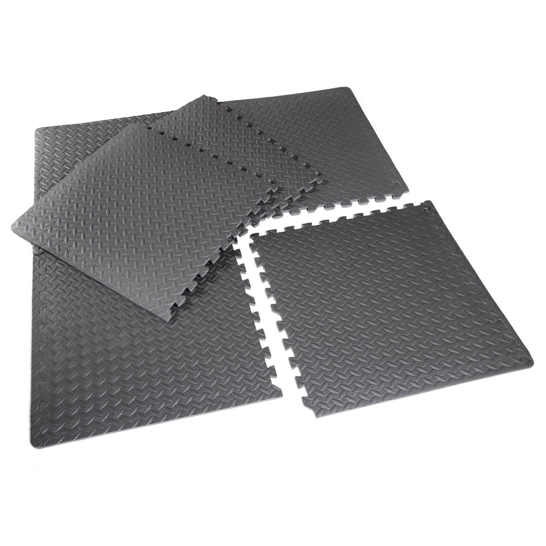 Cap Barbell Anti-Microbial Puzzle Gym Floor Mat - Black 6pc
