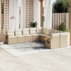 vidaXL Garden Sofa Set Beige PE rattan 10 Piece Modular - 2 of 4