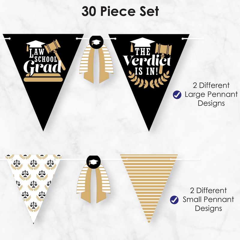 Big Dot of Happiness 30 Piece Law School Graduation Party Pennant Triangle Banner, 6 of 10