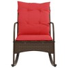 vidaXL Patio Rocking Chair with Cushions Brown Poly Rattan - 4 of 4