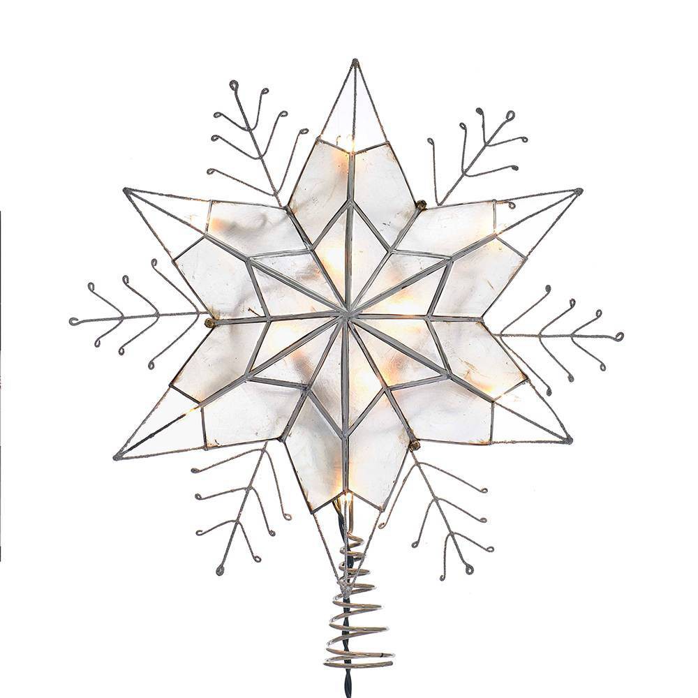 UPC 086131463068 product image for Kurt Adler 10 Light 6-point Capiz Star Snowflakes Tree Topper | upcitemdb.com