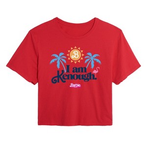 Women's - Barbie - I Am Kenough Palm Trees Cropped Graphic T-Shirt - 1 of 3