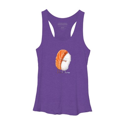 Women's Design By Humans Sushi Hug By andremullerdko Racerback Tank Top