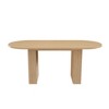 Anybear Oval Dining Table for 6 People, 62.9" w Farmhouse Kitchen Table with Wood Strip Base, Natural Finish - 3 of 4