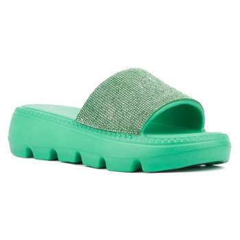 Olivia Miller Women's Glitter Gaze Slide Sandal