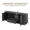 64 Inch Modern TV Stand, Wooden Entertainment Center with Storage, TV Console Table, Sideboard Buffet Cabinet for Living Room, Black Open Storage - 3 of 4