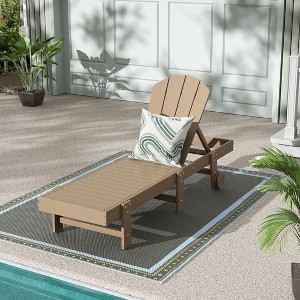 WestinTrends Malibu Adirondack Poly Reclining Chaise Lounge With Wheels - 1 of 3