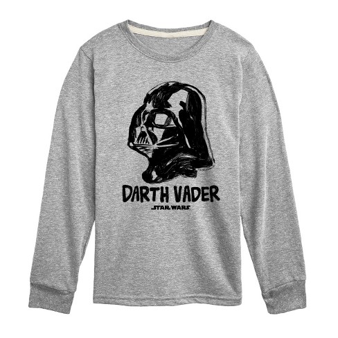 Boys' - Star Wars - Sketch Darth Vader Long Sleeve Graphic T-Shirt - image 1 of 3