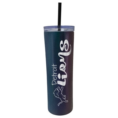 NFL Detroit Lions 20oz Onyx Skinny Tumbler with Straw