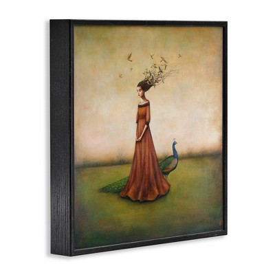 Beauty and Birds in Her Hair Abstract Canvas Art