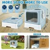 LunaLulinlk blue Upgraded oversized cat litter box with scoop, upgraded adjustable door cat litter box with enlarged drawer - 4 of 4