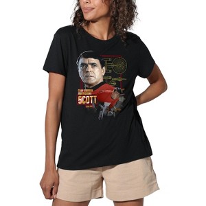 Women's Star Trek Chief Engineer Scott Loose T-Shirt Black - 1 of 4