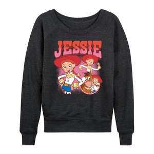 Women's - Toy Story 4 - Jessie And Bullseye Lightweight French Terry Wide Neck Long Sleeve Graphic Shirt - 1 of 4