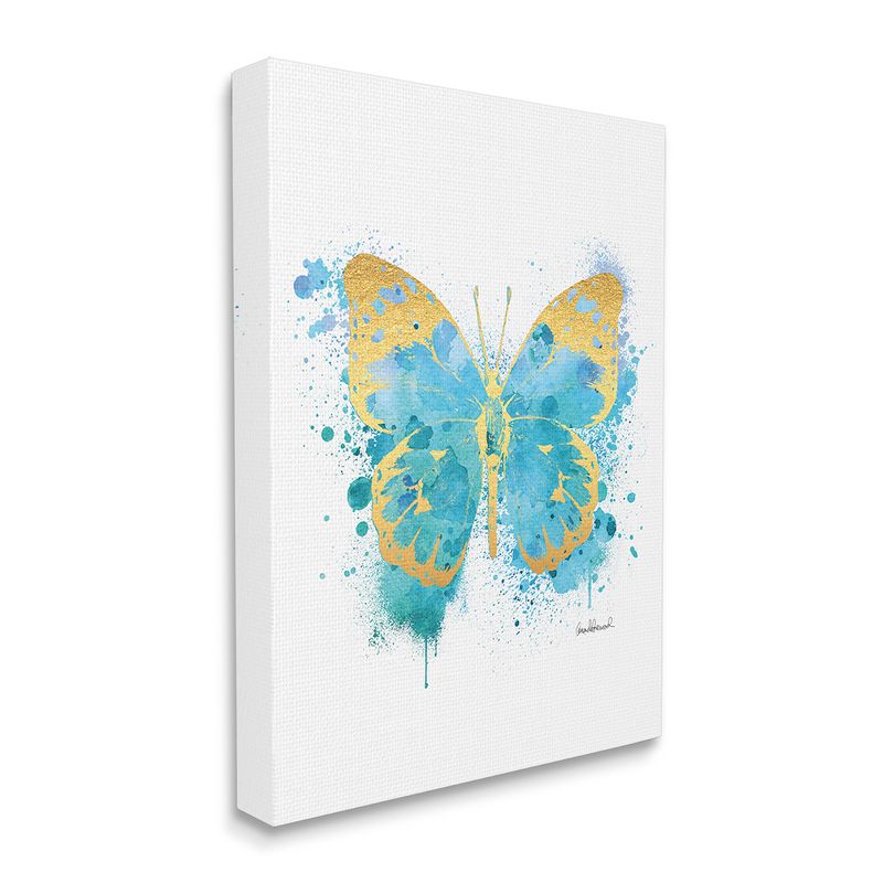 Stupell Industries Abstract Butterfly Turquoise Blue Paint Splatter, 1 of 6