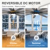 Airsurfer Ceiling Fan with Light Modern 72 inch Ceiling Fan with Light and Remote ,Reversible Quiet DC Motor, Timer, Ceiling Fan for Living Room - 4 of 4