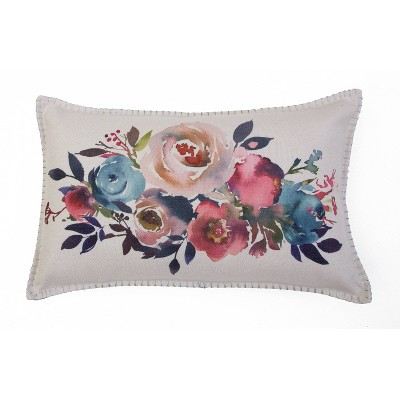 watercolor lumbar pillow