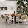 Christopher Knight 7pc Home Jasmine Outdoor 6 Seater Iron Frame with Acaica Wood Dining Set - 3 of 4