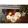 LED Frosted Silver Pinecone Orb (Set of 3) - 3 of 3