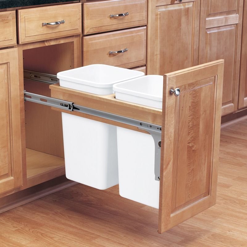 Rev-A-Shelf Double Top Mount Pull Out Kitchen Waste Trash Container Bin, 2 of 7