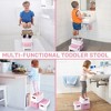 Whizmax 2 Step Stools for Kids, Toddler Step Stool for Toilet Potty Training, Anti-slip Potty Stools with Numbers/ABC, Pink - 4 of 4