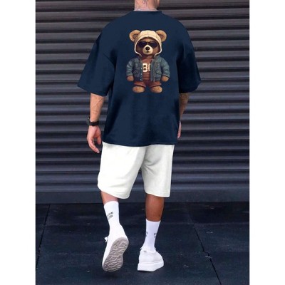 TIME HOLLOW Short Sleeve T-Shirt And Shorts Set - Casual Commuting Outfit